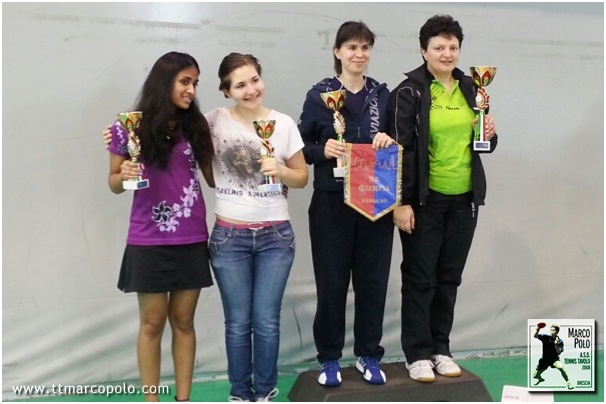 Ecco il podio del doppio femminile del Torneo Nazionale di Calusco d'Adda