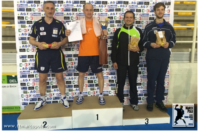 Il podio del torneo provinciale assoluto maschile dello scorso anno