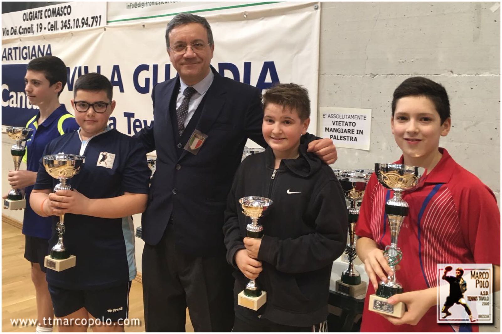 Gabriele Lancini sul podio del torneo regionale giovanile di VIlla Guardia cat. Ragazzi
