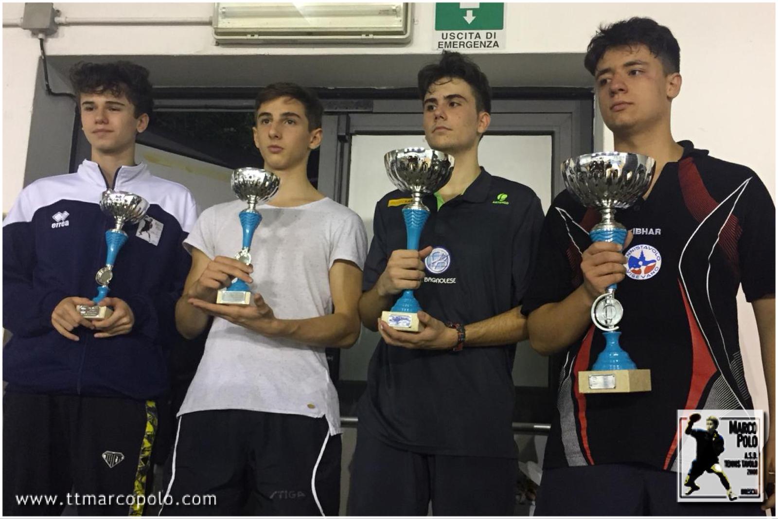 Stefano Moras sul podio del torneo giovanile categoria Juniores di Montichiari