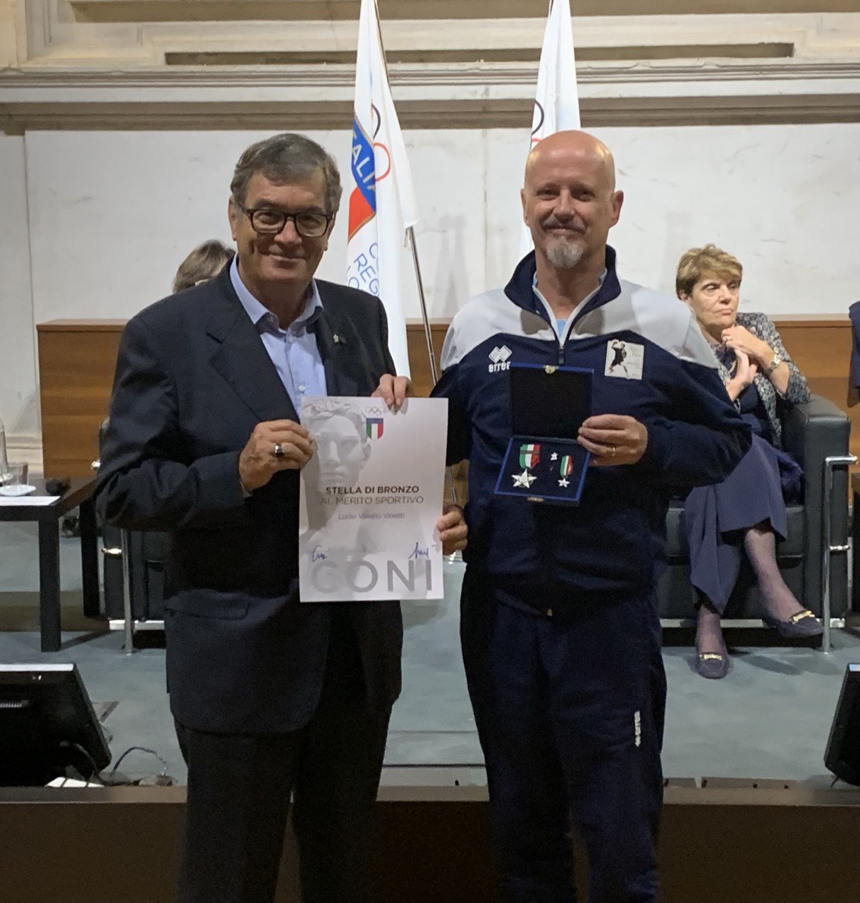 Lucio Vinetti premiato con la stella di bronzo CONI