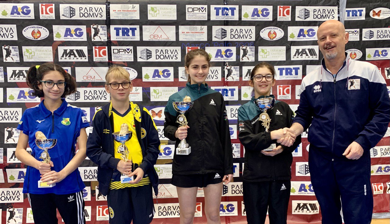 Il podio del torneo U13 femminile Memorial Giulio Rossini