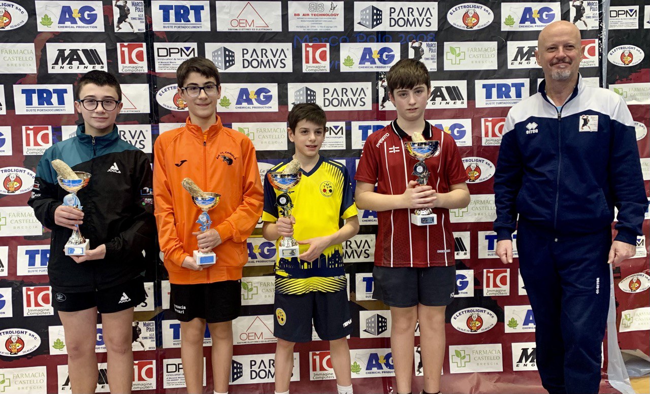 Il podio del torneo U13 maschile Memorial Giulio Rossini