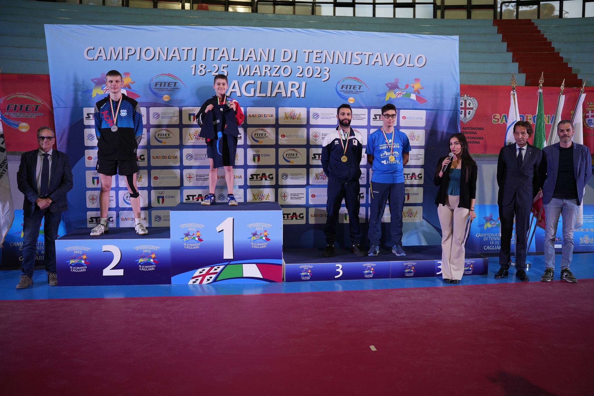 Il podio del singolo maschile III categoria ai Campionati Italiani 2023