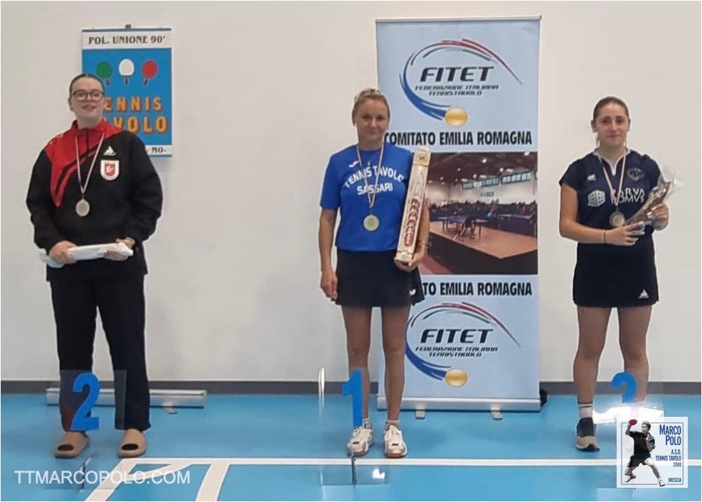 Il podio del III cat. femminile di San Felice in Panaro con Alessandra Benassi